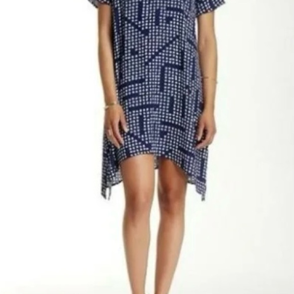 ASTR Blue Geometric Dress
